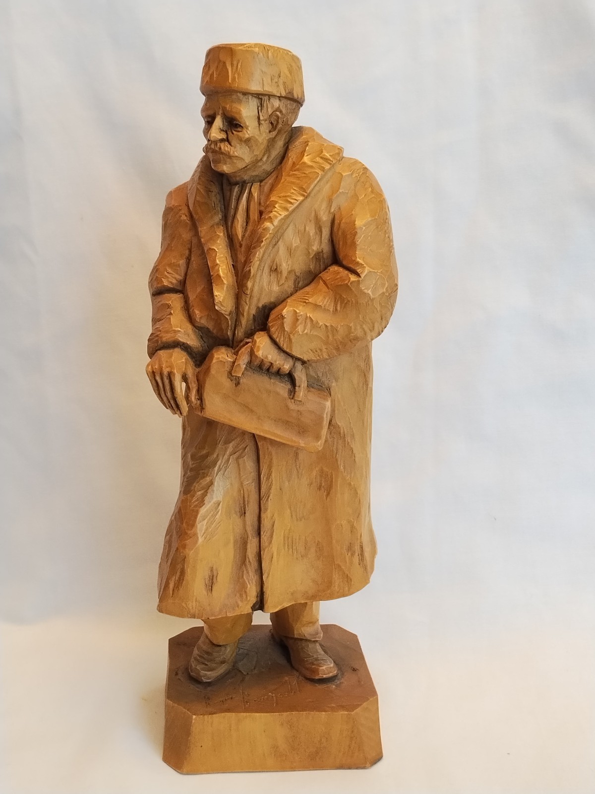 Vintage Roger Bourgault Canadian Folk Art Wood Carving Doctor Figurine 