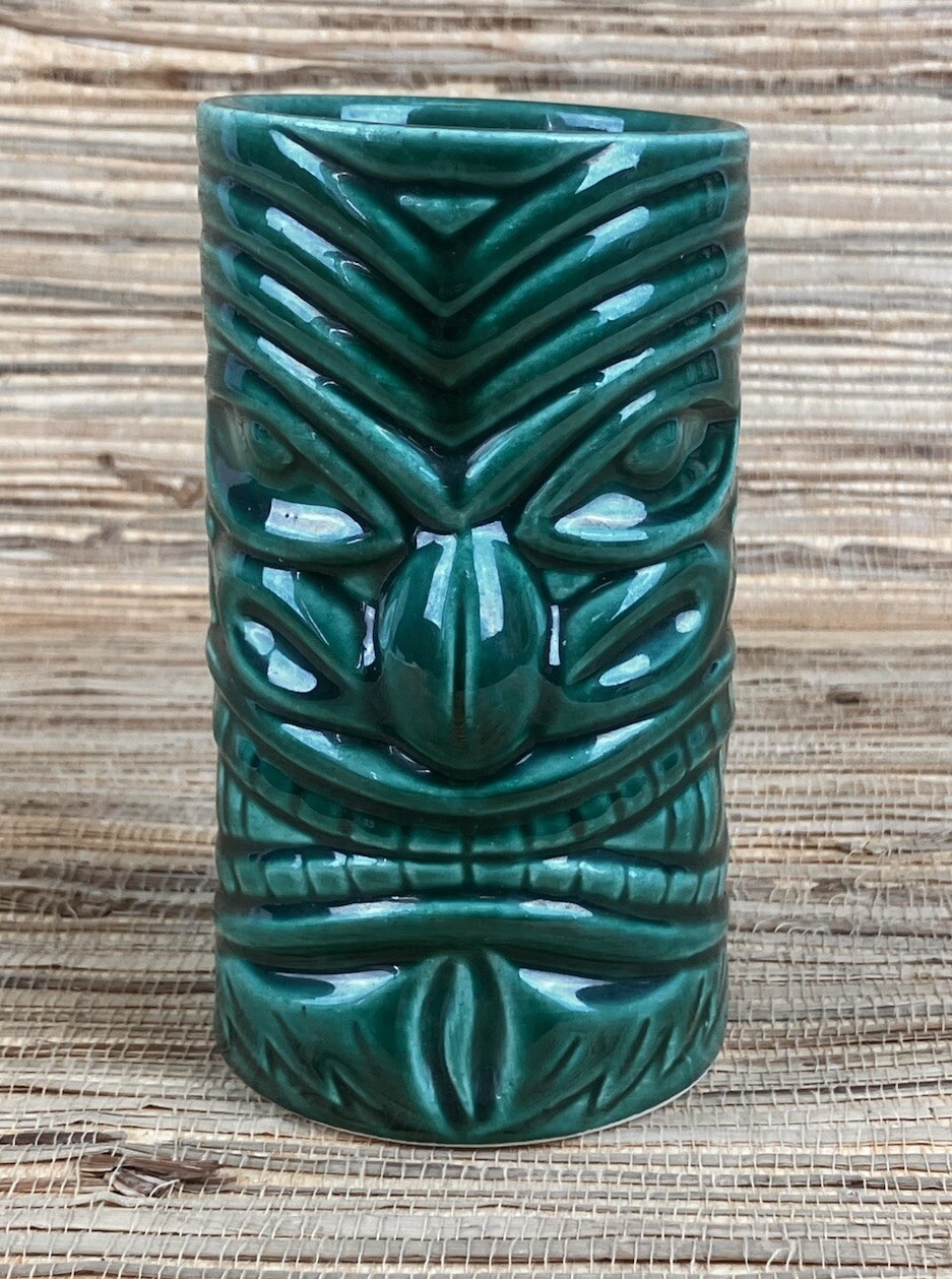 Chico Warrior Tiki Mug Tiki Farm Jimmy C Green Glaze 5