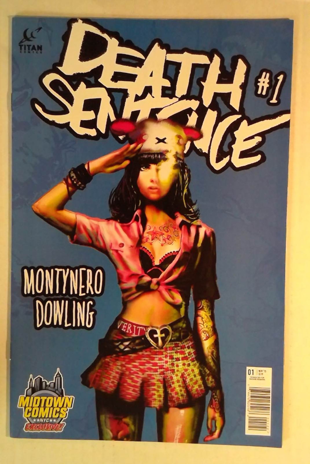 2014 Death Sentence #1 mid Titan Comics Midtown Exclusive Variant Comic Book
