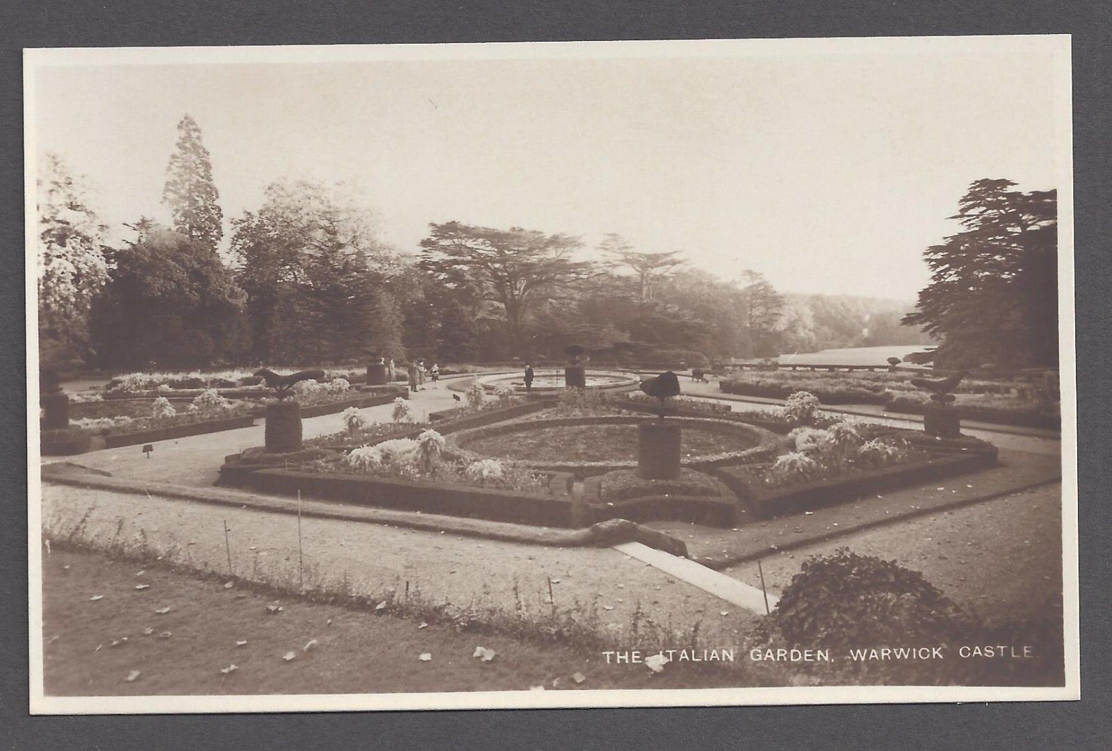 The Italian Garden Warwick Castle Tucks RPPC Warwickshire England Postcard