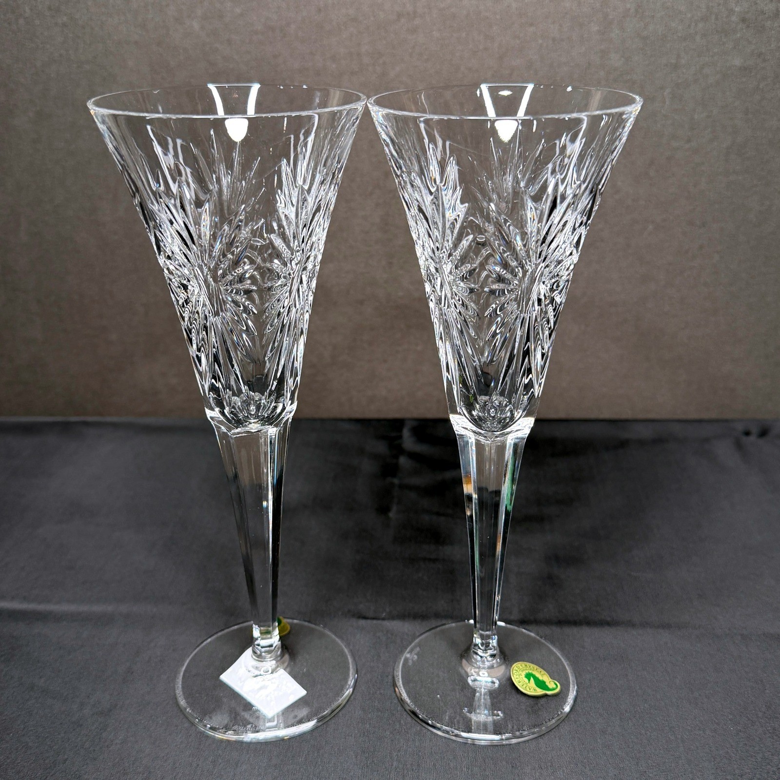 Waterford Crystal Health Toasting Flutes Set of 2 Clear Wishes Collection 100269