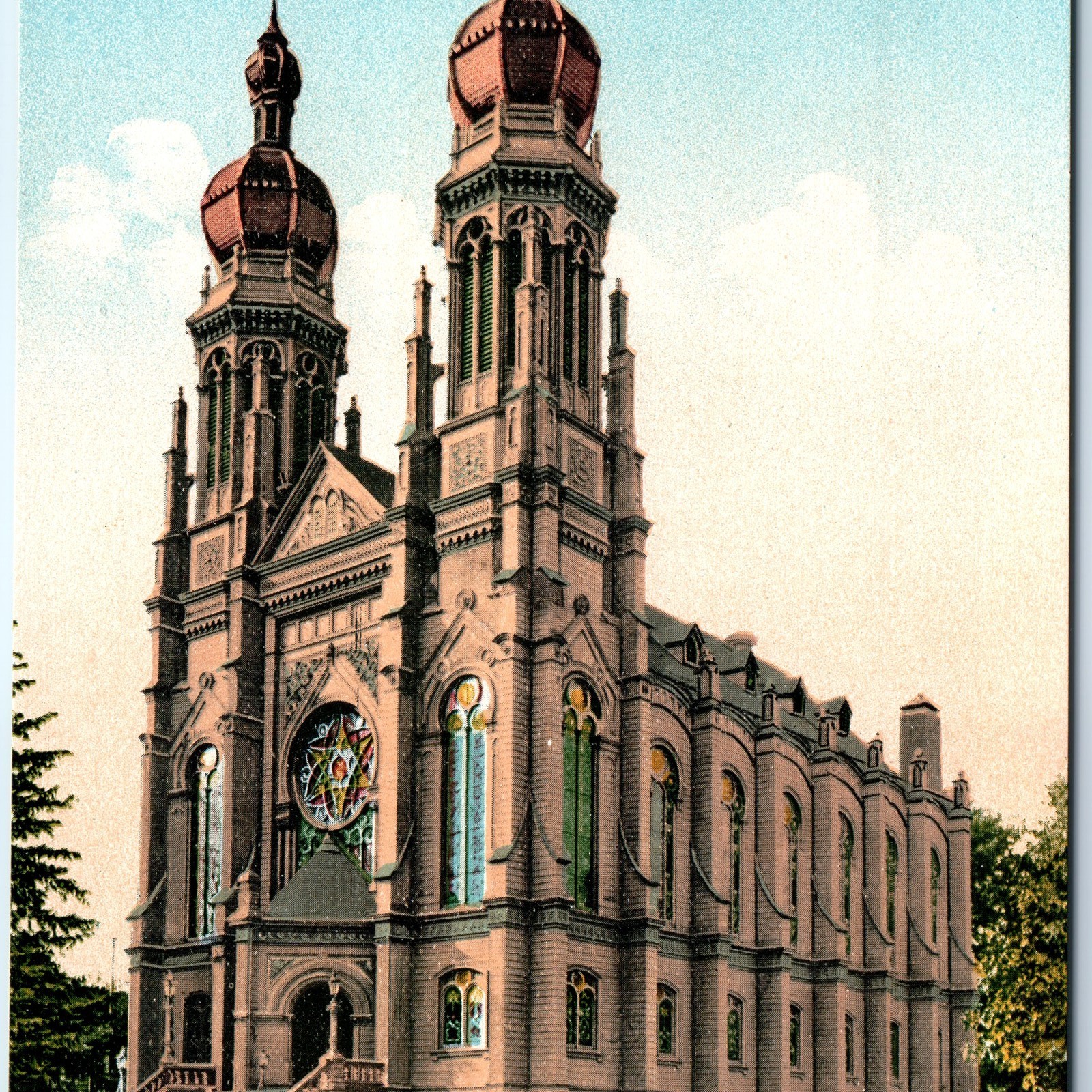 c1900s Portland OR Temple Beth Israel Jewish Synagogue Postcard Mitchell Litho