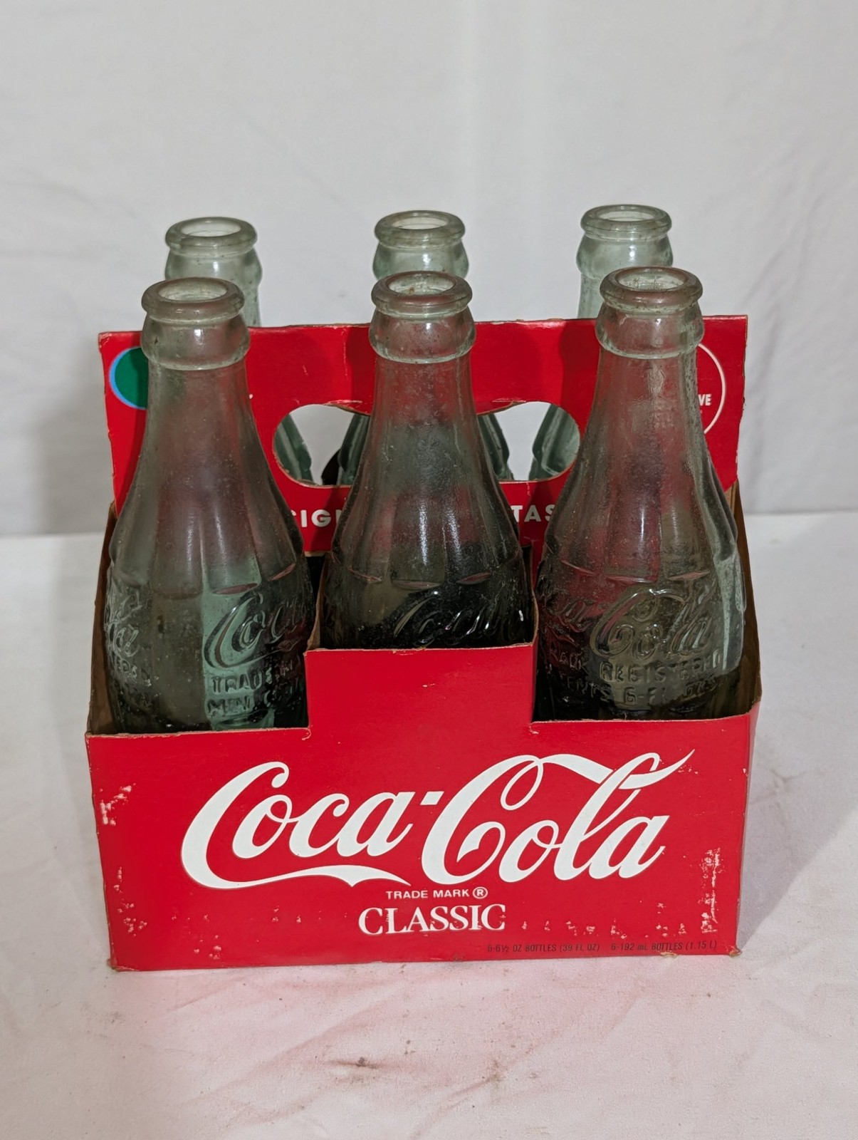 Coca-Cola Classic 6-Pack 6.5 oz Embossed Glass Bottles Walla Walla WA Carrier 19 Coca-Cola Classic 6-Pack 6.5 oz Embossed Glass Bottles Walla Walla WA Carrier 19