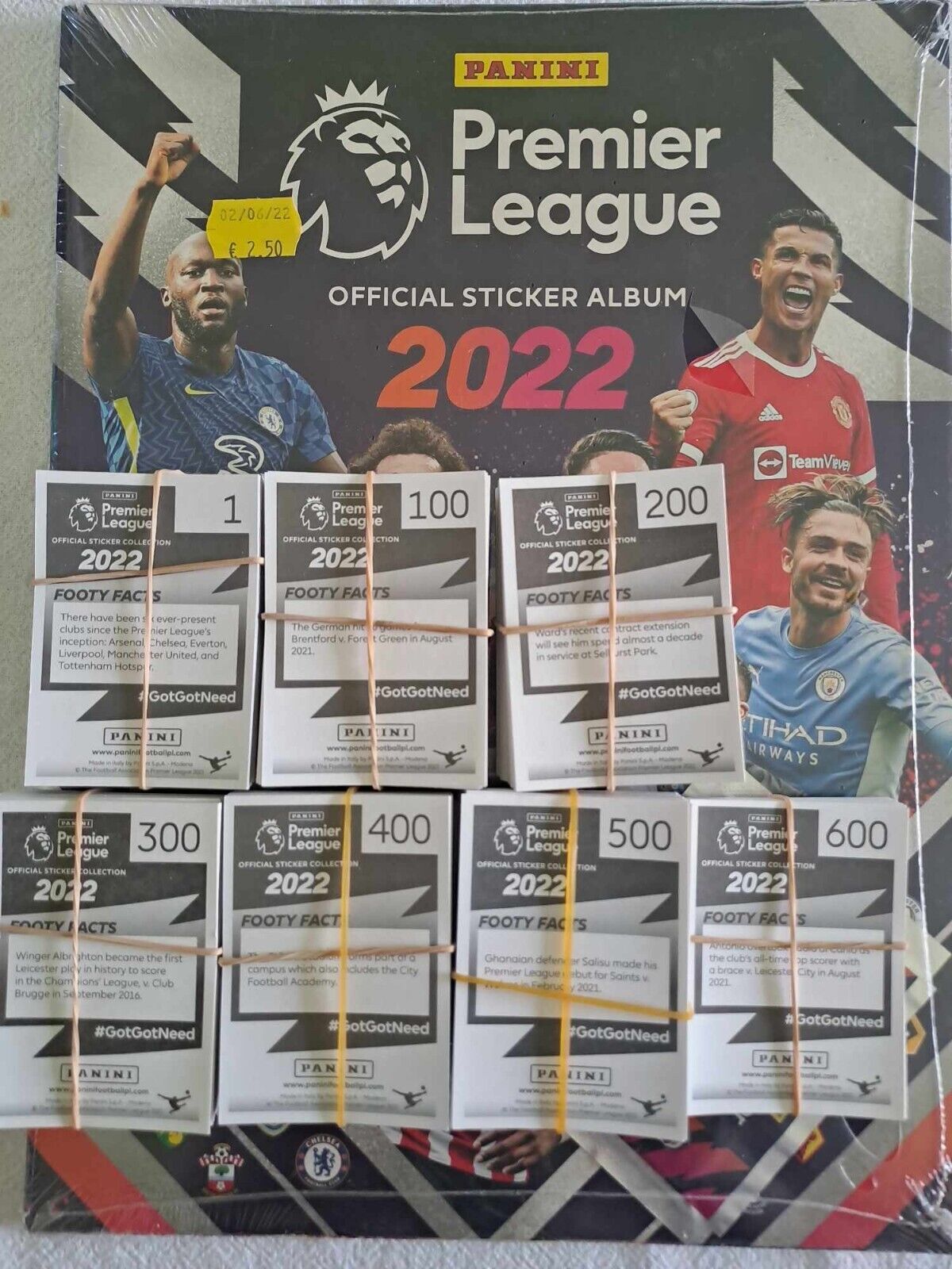 COMPLETE Panini Premier League 2022 stickers set + empty album + sealed pack