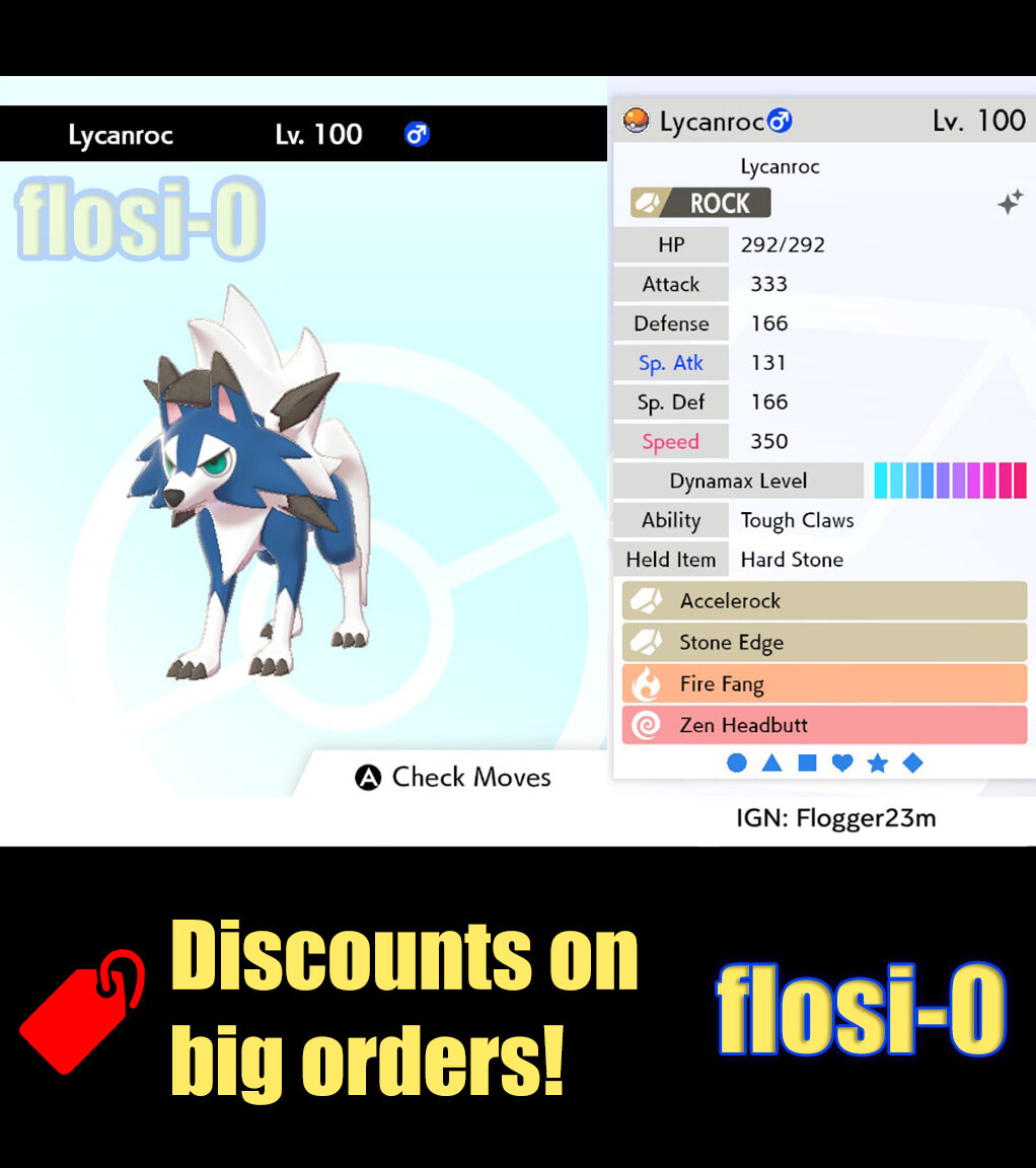 Pokemon Sword and Shield 6IV Shiny Lycanroc Dusk Pokemon Sword and Shield 6IV Shiny Lycanroc Dusk