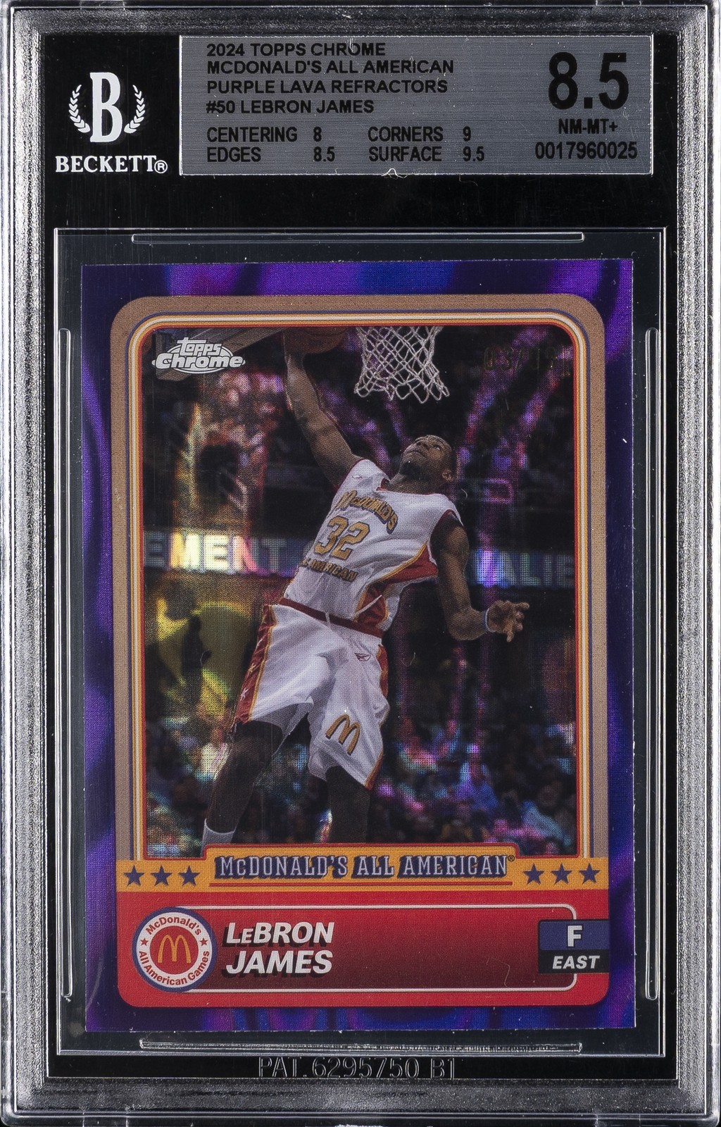 2024 TOPPS CHROME #50 LEBRON JAMES BGS 8.5