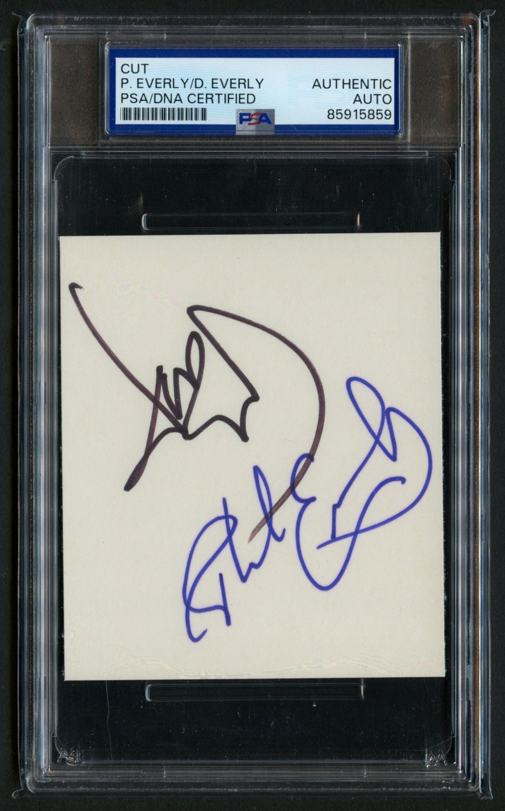 Phil & Donald Everly signed autograph 3.5x4 cut Rock Duo Everly Brothers RC PSA
