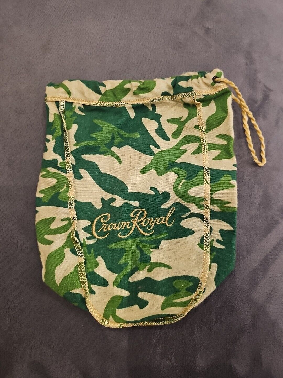 CROWN ROYAL Limited Edition Green Camouflage Bag 750ml Size Collectible