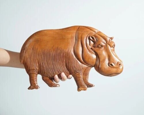 Hippo Wall Decor, Coastal Wall Art, Wild Animal, Wood Carving, Nautical, Beach