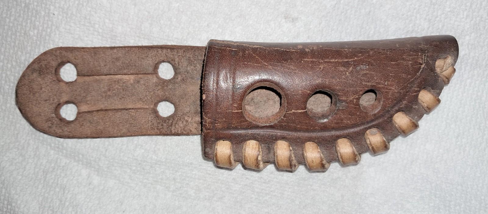 Handcrafted brown leather knife sheath frontier or mountain-man HEAVY DUTY THICK