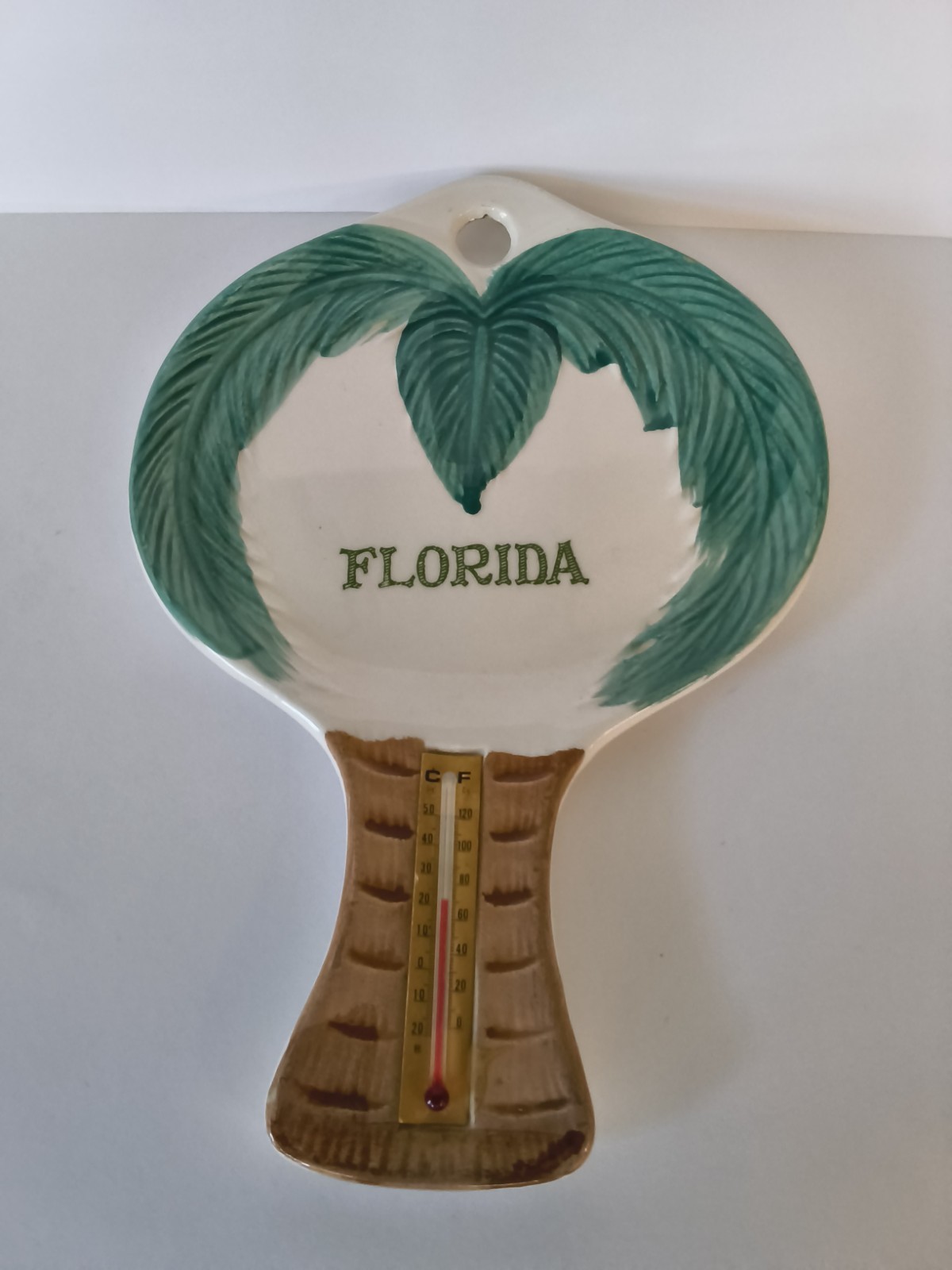 vintage Florida souvenir thermometer palmtree, G F, Japan