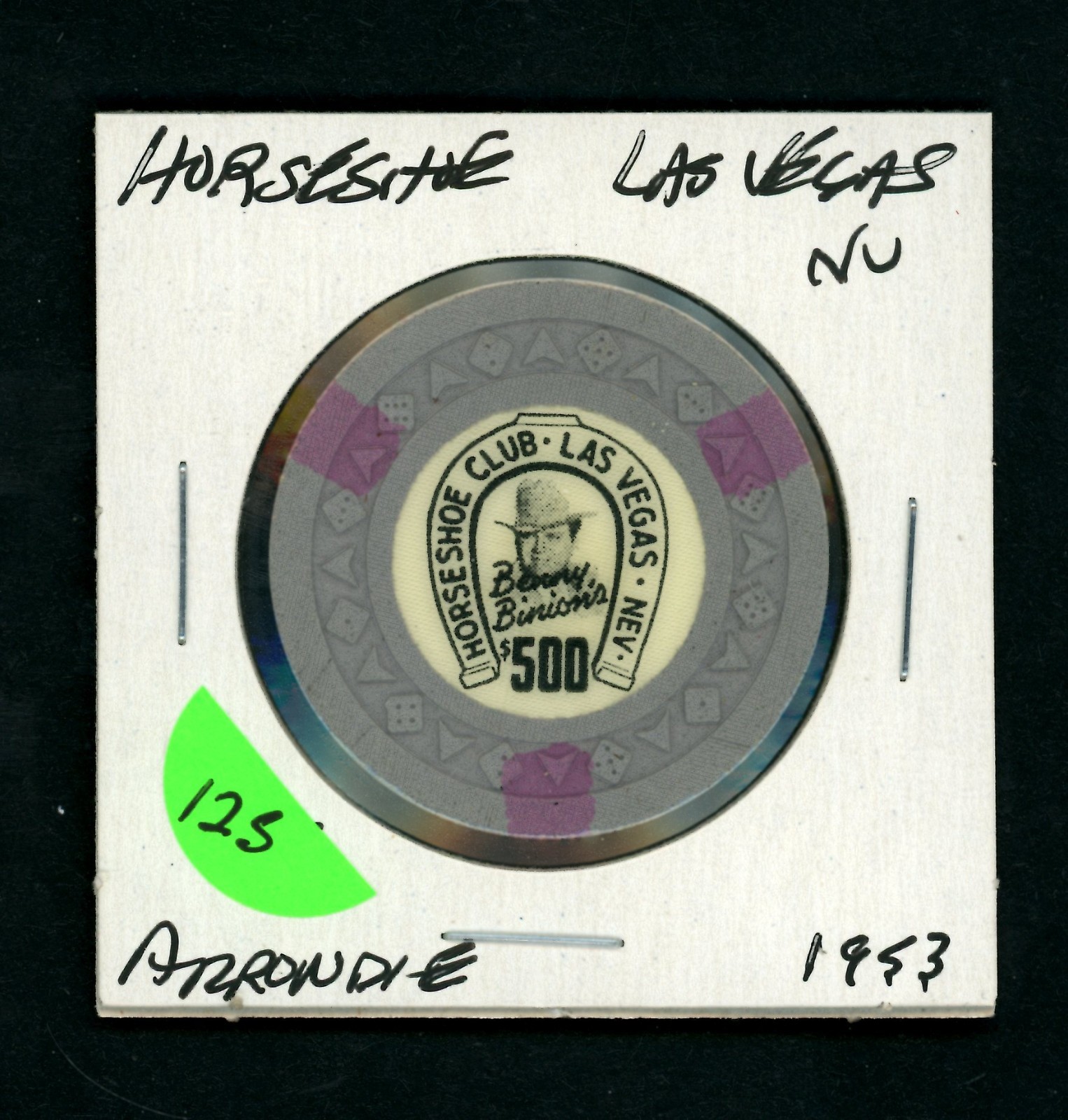 Classic $500 Binion's Horseshoe Las Vegas, Nevada Casino Chip