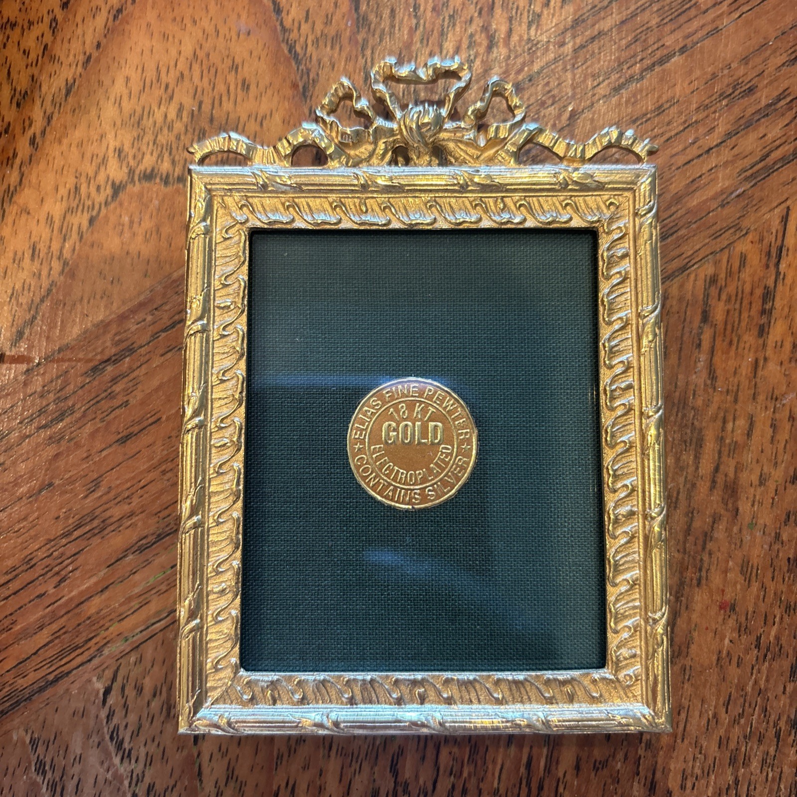 Vintage Elias artmetal Extra Fine gold Pewter Frame French Bow