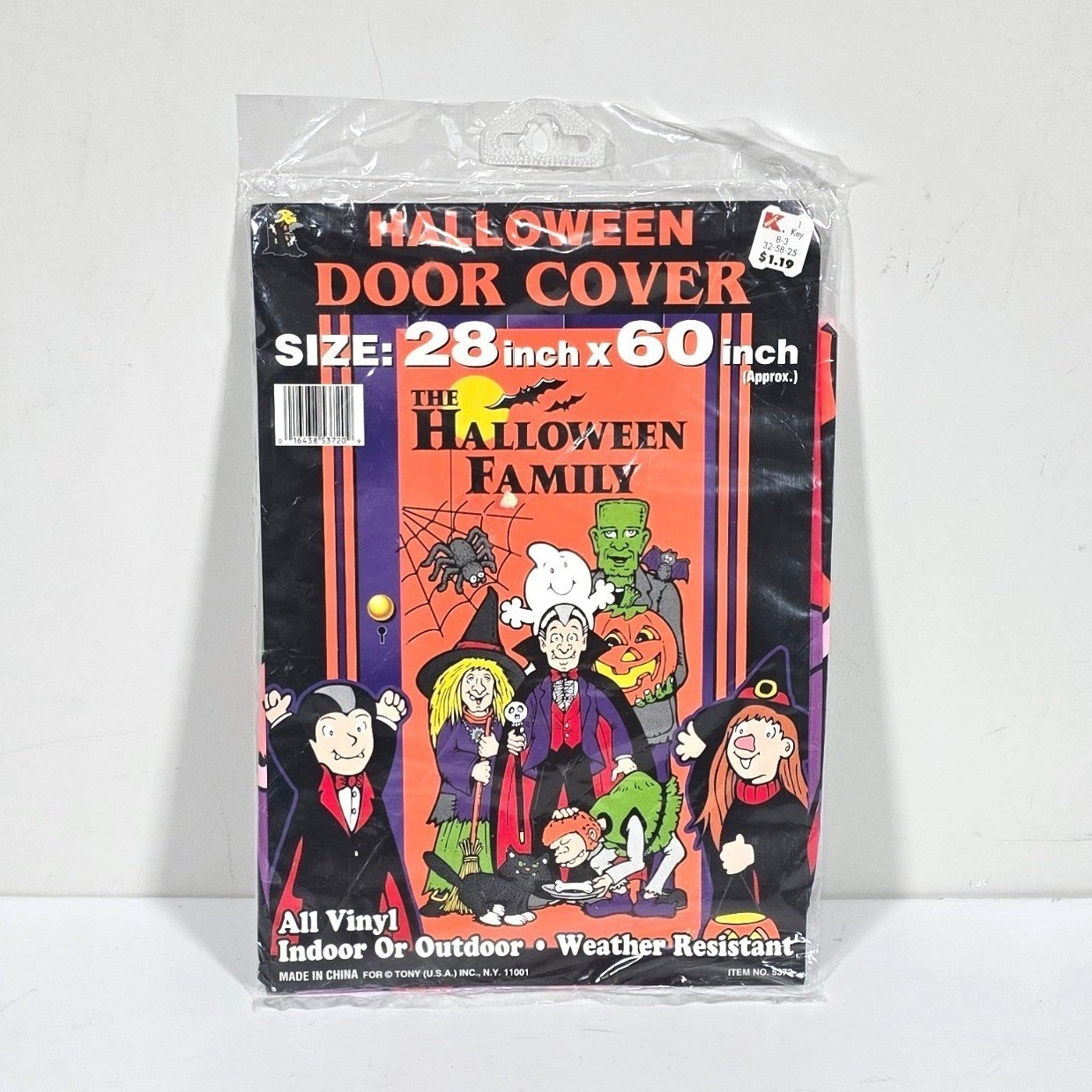 Vintage Tony Halloween Family Door Cover  28x60 Vinyl Indoor Outdoor New