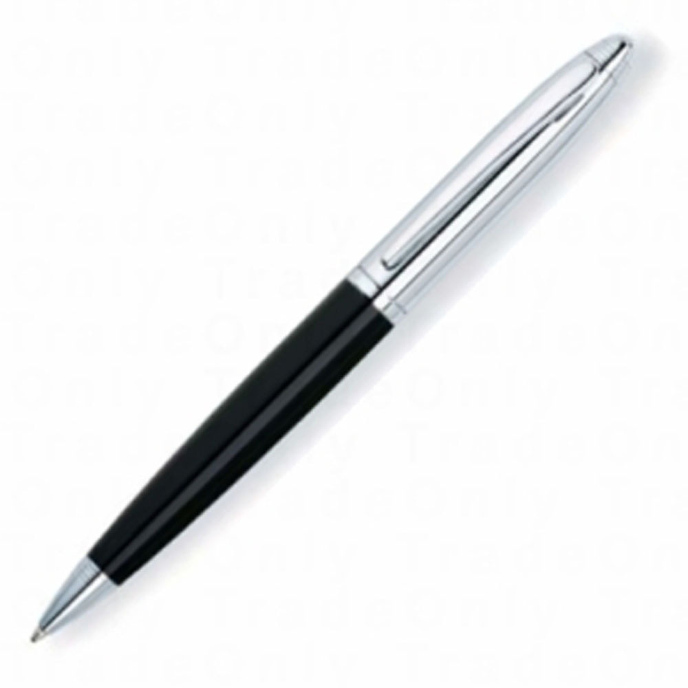 Cross Lexington  Ballpoint Pen Glossy Black  & Stainless Steel  New In Box 