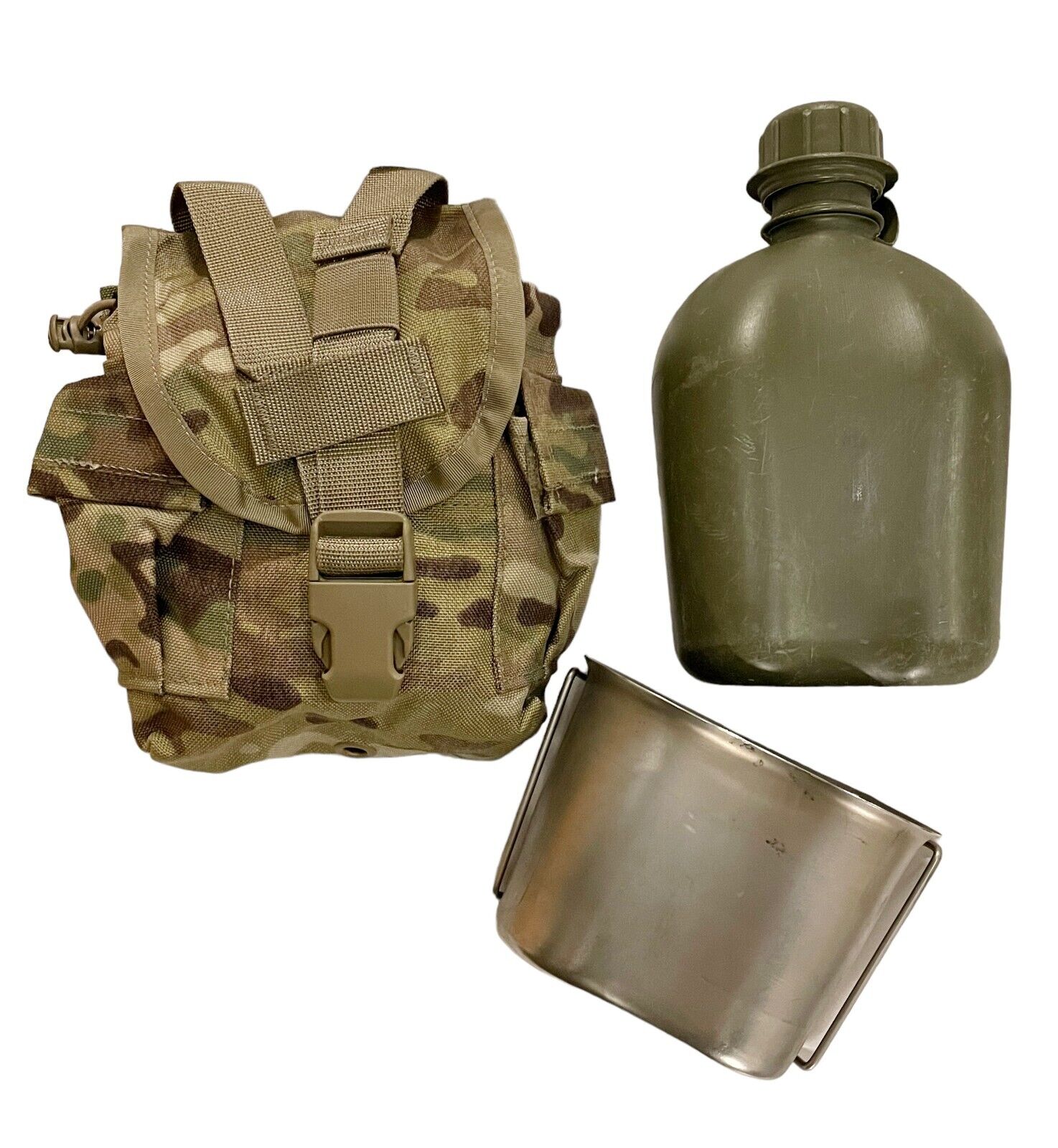USGI OCP OEF-CP Multicam Molle II Pouch, 1QT Canteen & Cup Set EXC Condition