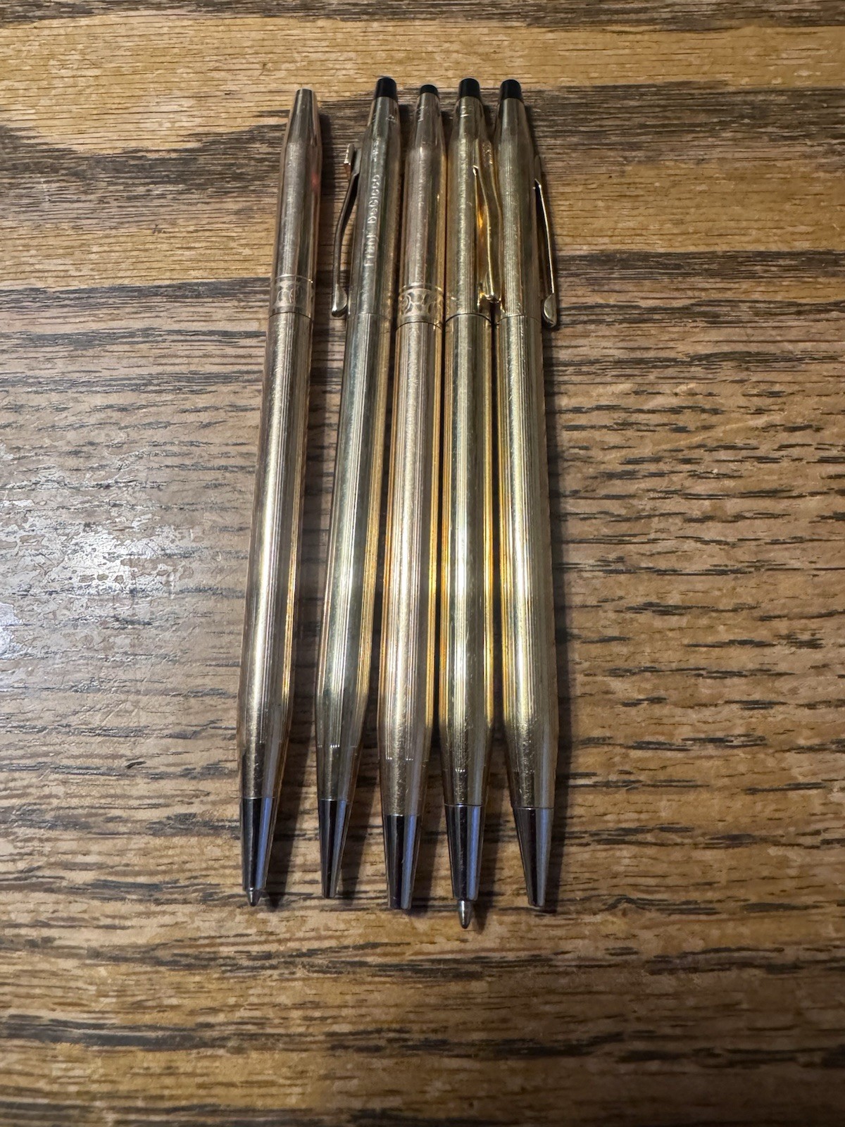 Lot Of 5 Cross Gold Pens And Pencils Good Or Scrap