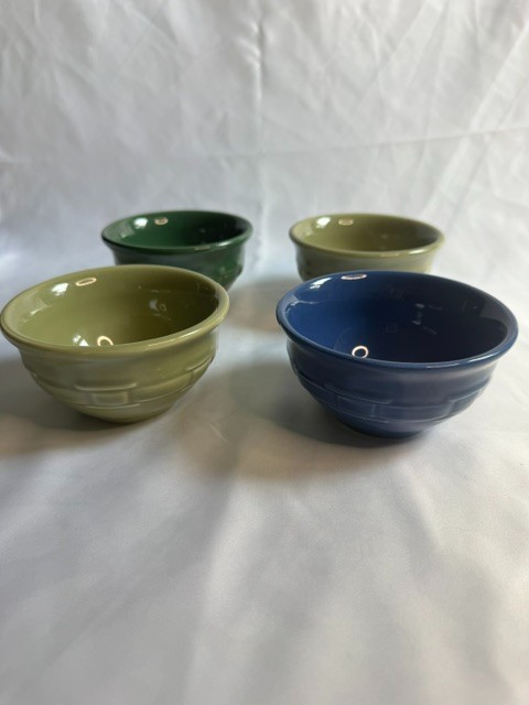 Vintage Longaberger Pottery Woven Traditions Dessert Bowl USA Set of 4