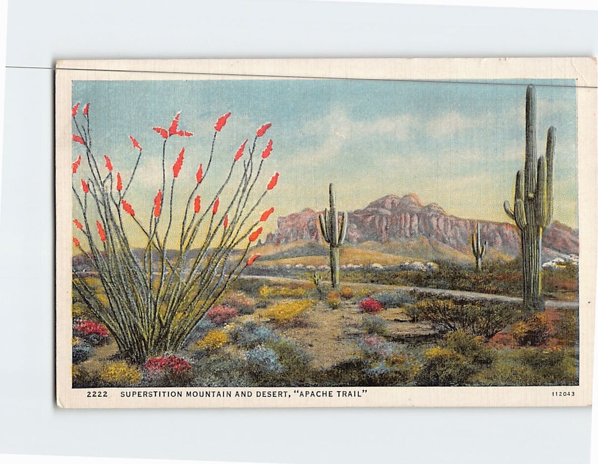 Postcard Superstition Mountain and Desert \