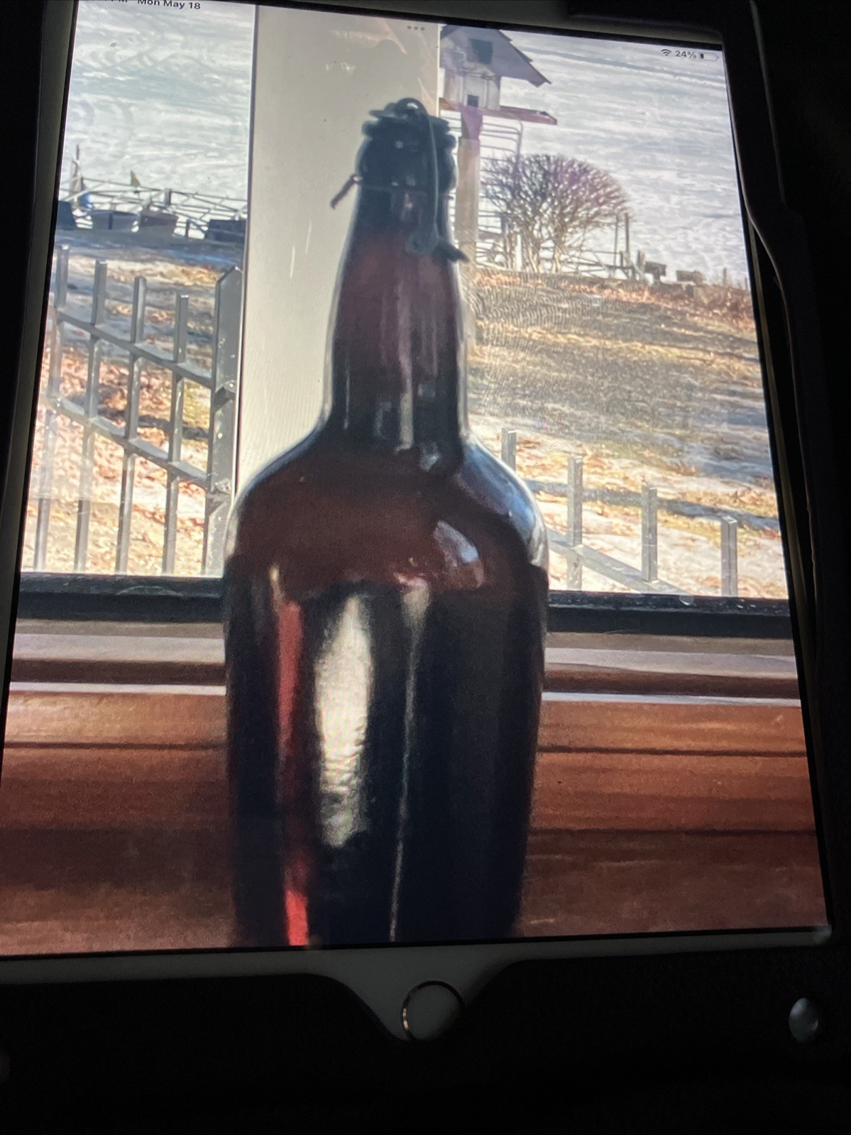 Vintage ABC Co Amber Beer Bottle  9” Non Removable Cap