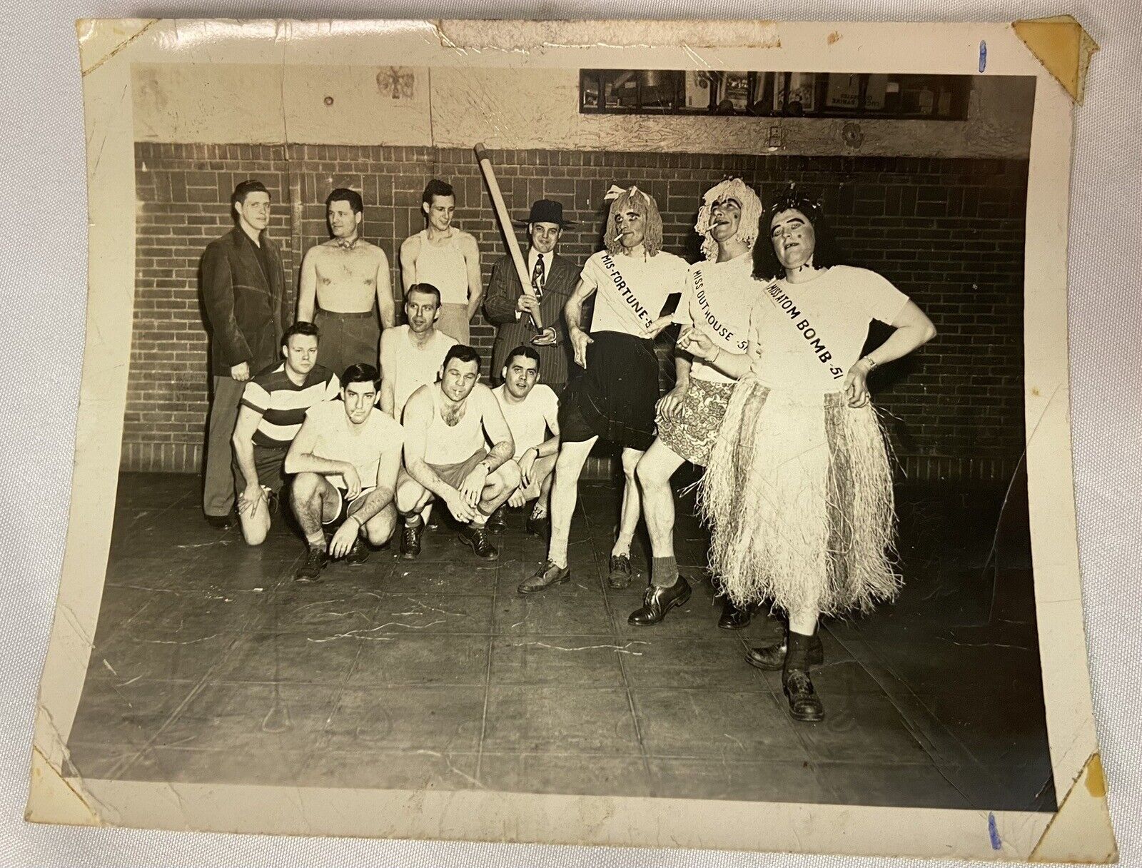 Vintage 1951 LGBTQ Drag Beauty Show RARE Gay History 5x 3.75 In.  PHOTO