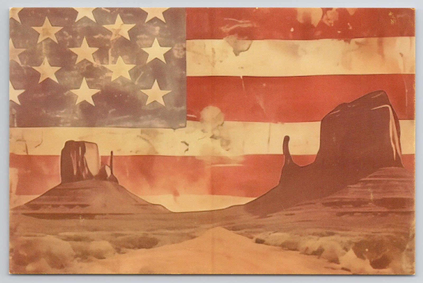 American USA Flag Utah Rock Plateau Image Card Blank Postcard NEW