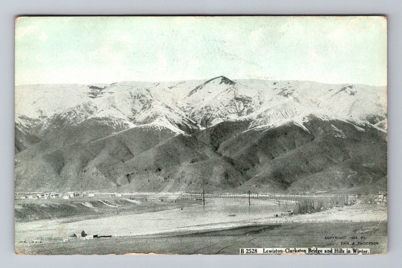 Lewiston ID-Idaho, Bridge and Hills, Postal Standard PC Vintage c1904 Postcard