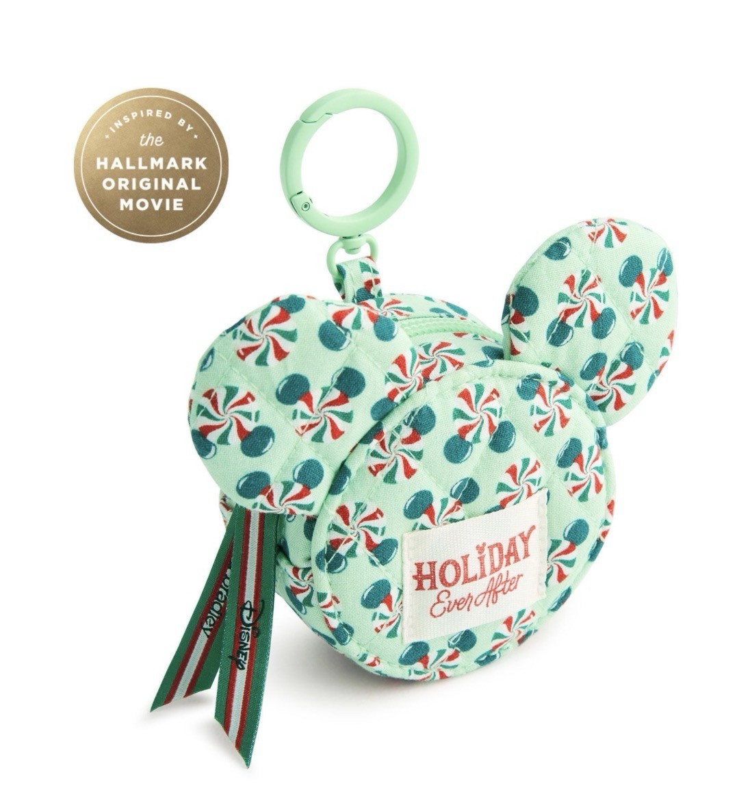 Vera Bradley Disney Hallmark HOLIDAY EVER AFTER Mickey Zip Earbud Bag Charm