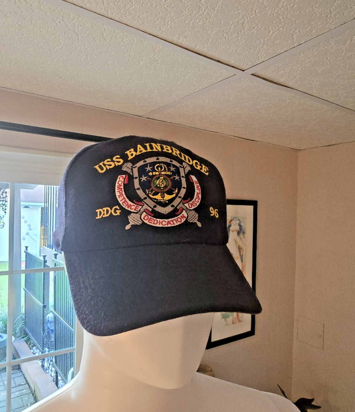 US Navy USS Bainbridge DDG-96 Ball Cap Ships  Crew Style Vel Closure USA MADE