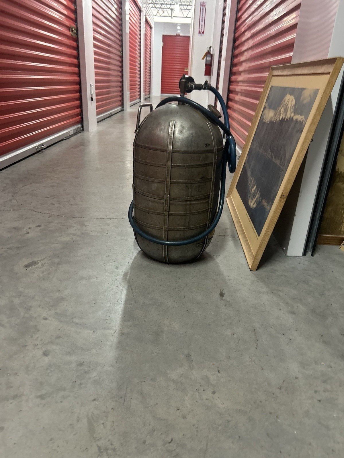 Vintage Metal WW2 oxygen tank converted into a compressor air tank