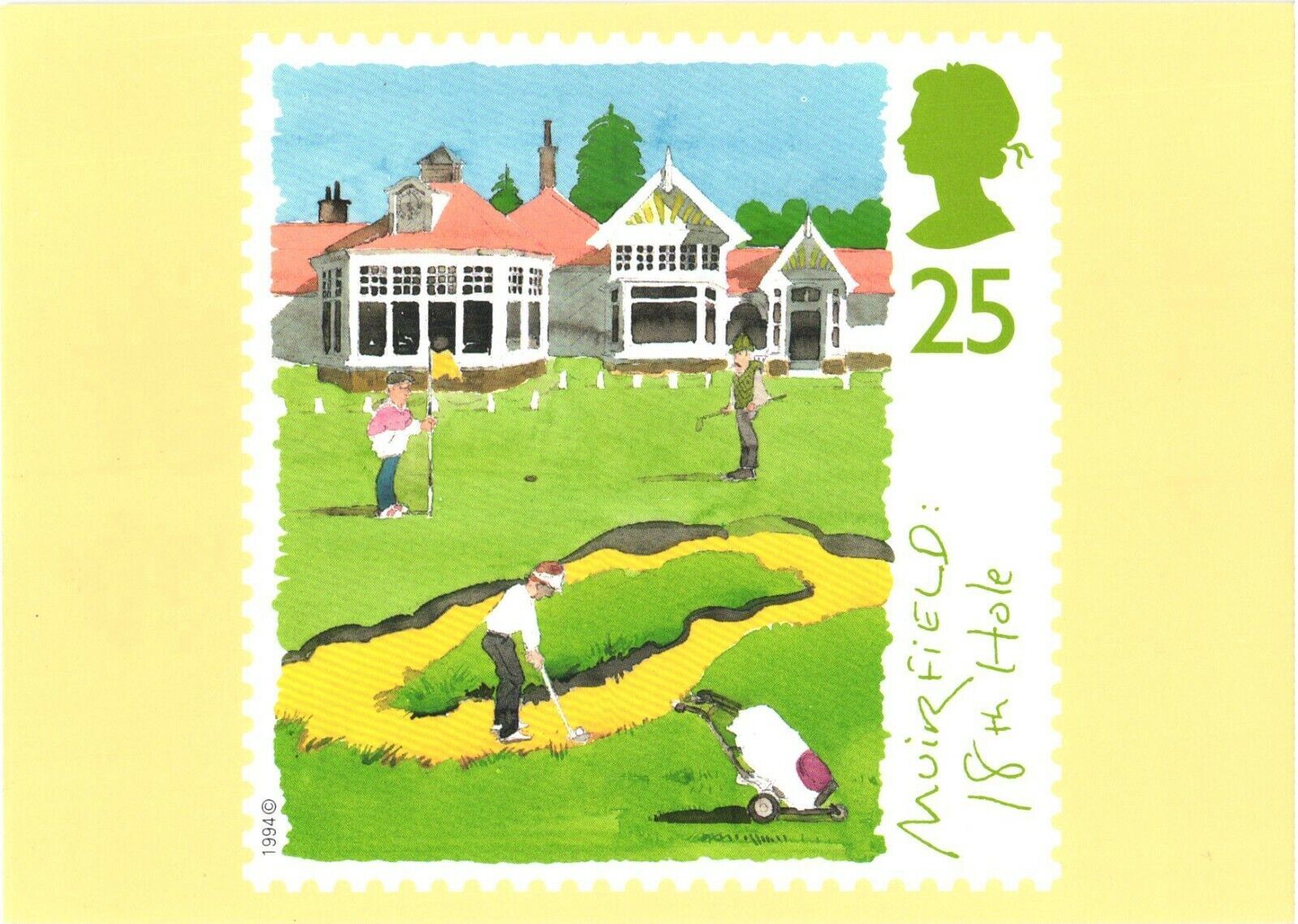 Golf, Muirfield: 18th Hole, Stamp Designed By Paul Hogarth, Royal Mail Postcard
