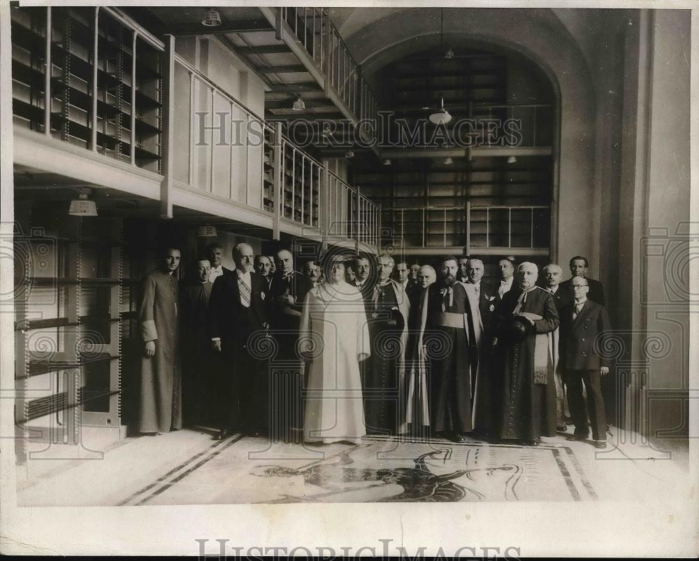 1931 Press Photo Vatican Rome Library Collapsed Building