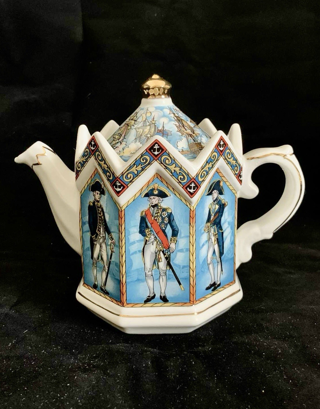 Sadler WINDSOR Historic Battle of TRAFALGAR 1805 Commemorative Porcelain TEAPOT
