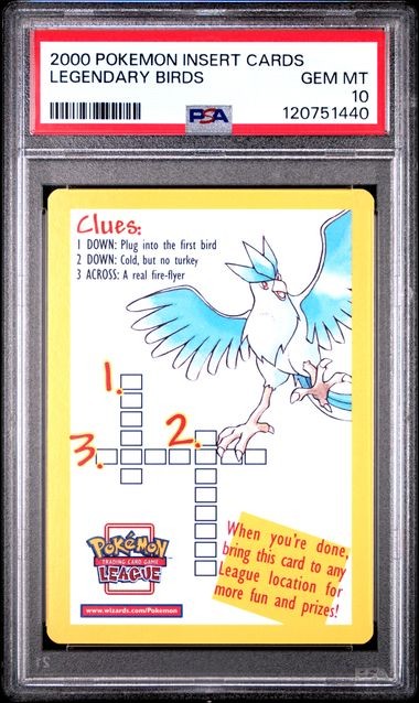 PSA 10 POKEMON INSERT CARDS LEGENDARY BIRDS - LOW POP