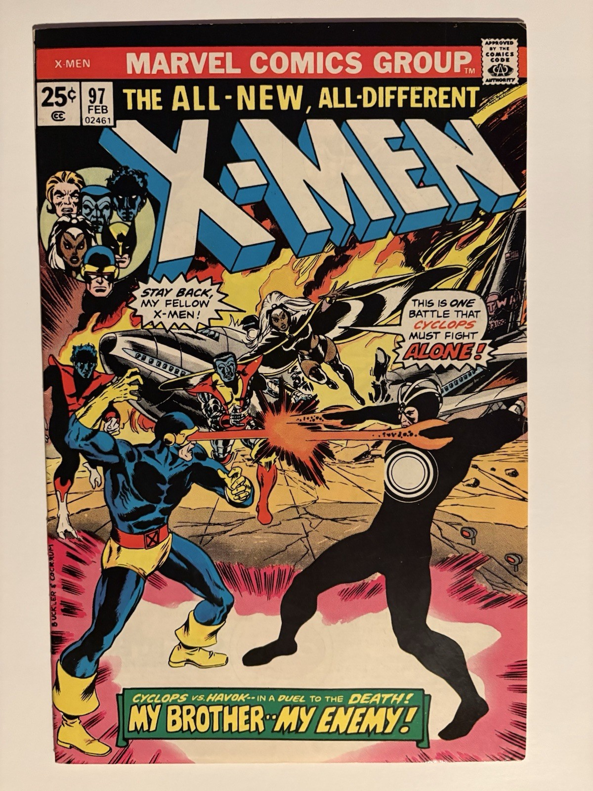 X-Men #97 Feb 1976 Havok Polaris Erik the Red Bronze Age Marvel FN/VF (7.0)
