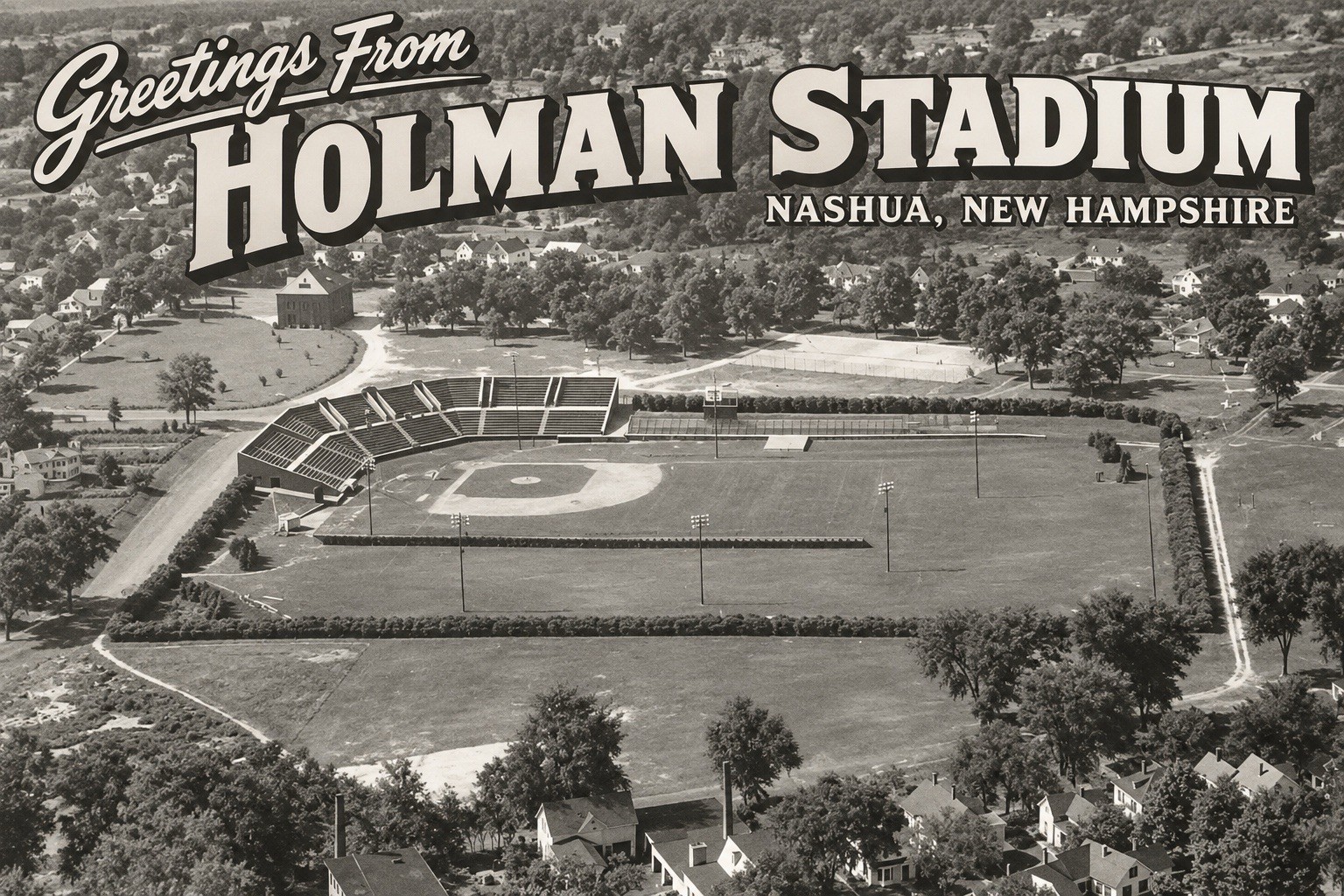 HOLMAN STADIUM NASHUA, NEW HAMPSHIRE MODERN Postcard 4x6 E292
