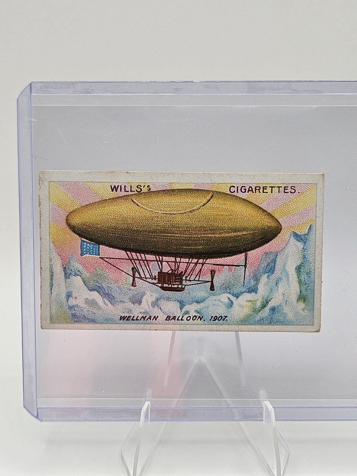 1910 Wills\'s Cigarettes Aviation series Wellman balloon airship - Trading Card