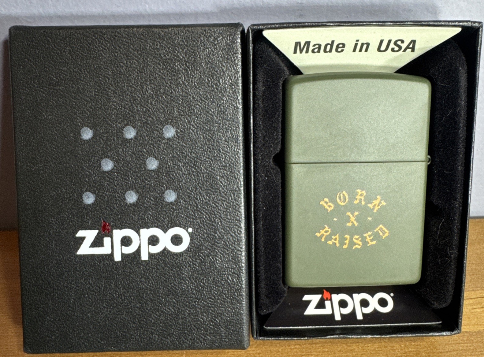 Rare Born X Raised BXR Zippo 420 Five Nine Four Green Matte Lighter NIB