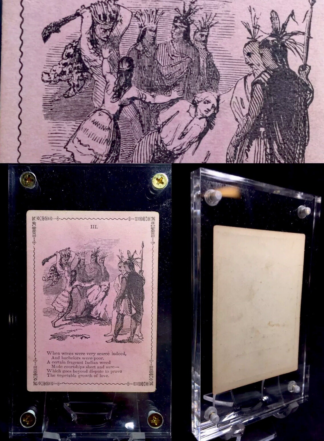 c1850 Antique Playing Cards American History Original Parlor Game Scarce Single