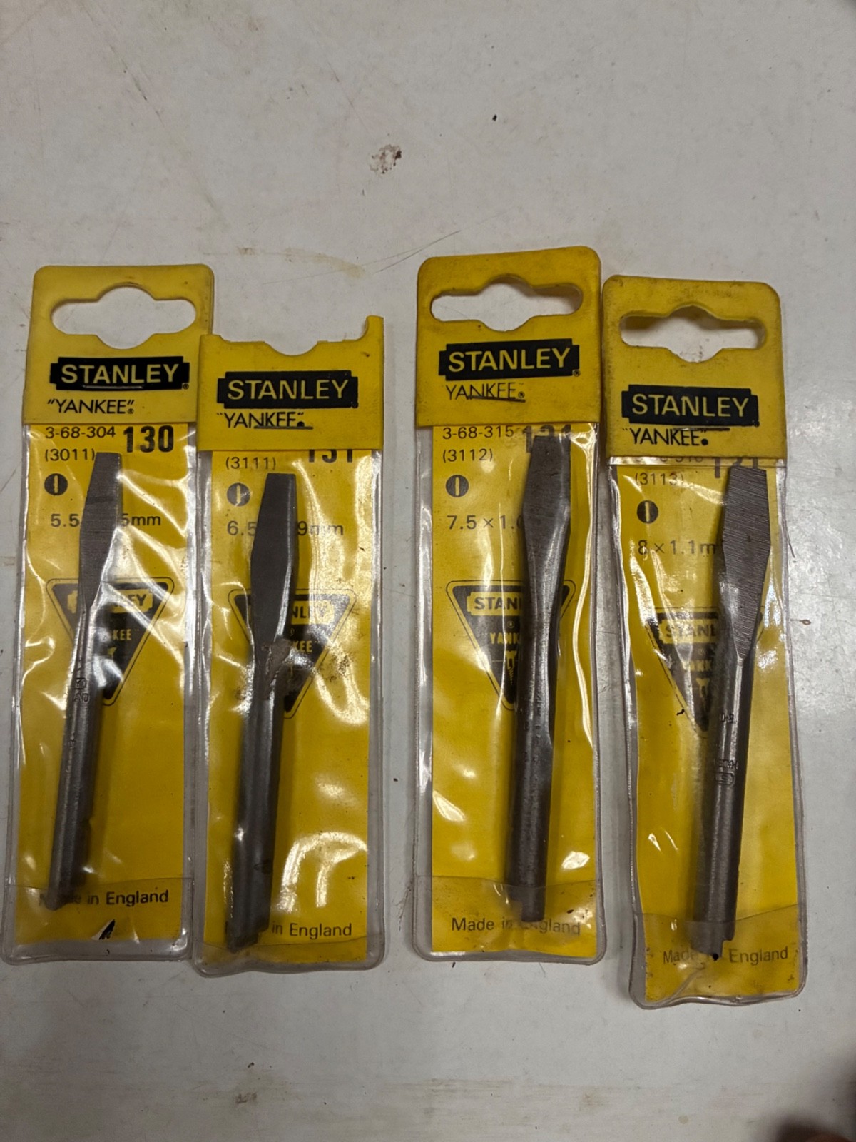 4 x Vintage Stanley Yankee  Screwdriver bits