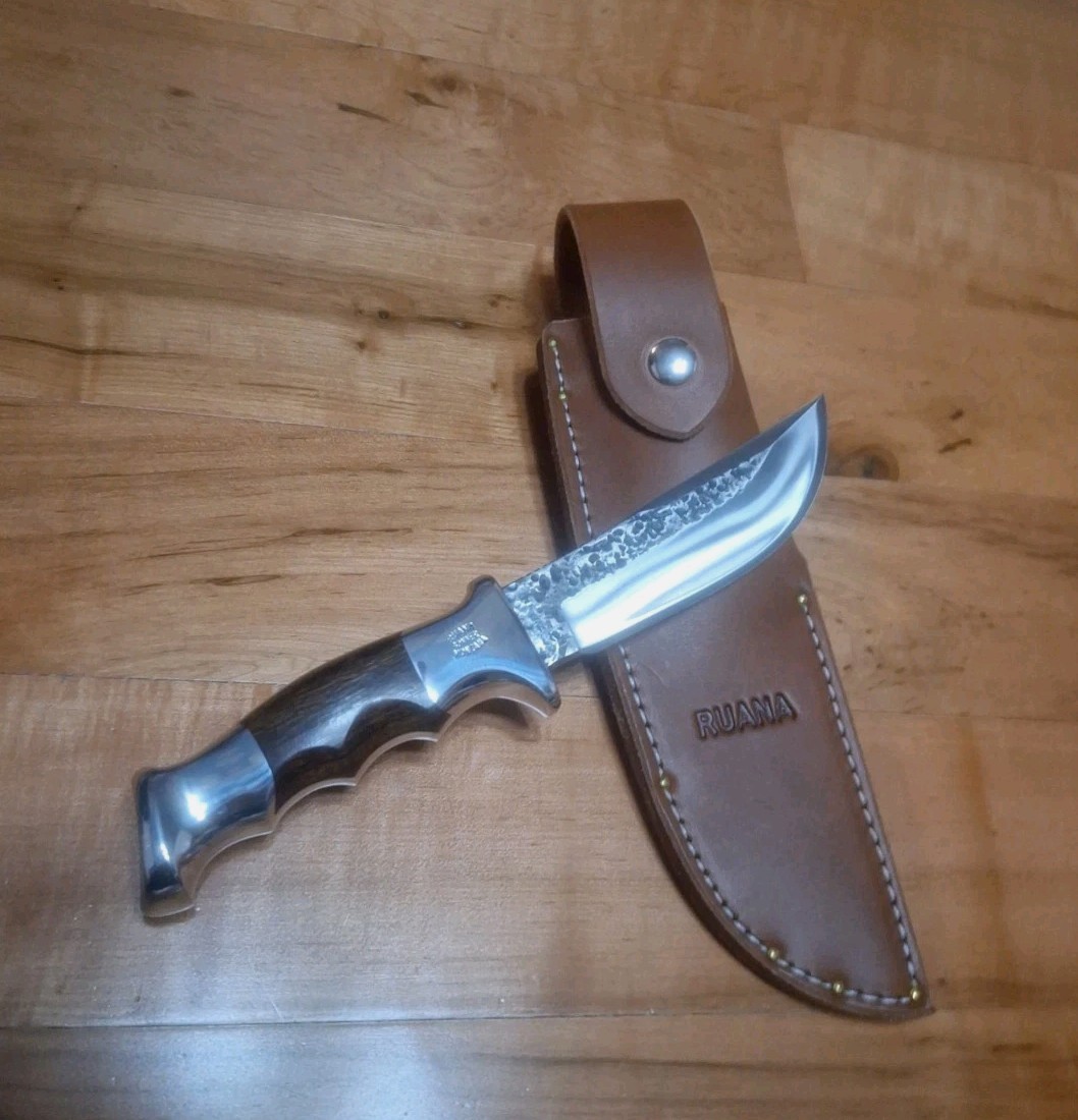 RUANA BONNER MT. KNIFE 20B SPECIAL HAMMER MARKED BLADE, IRONWOOD HNDL MINT COND