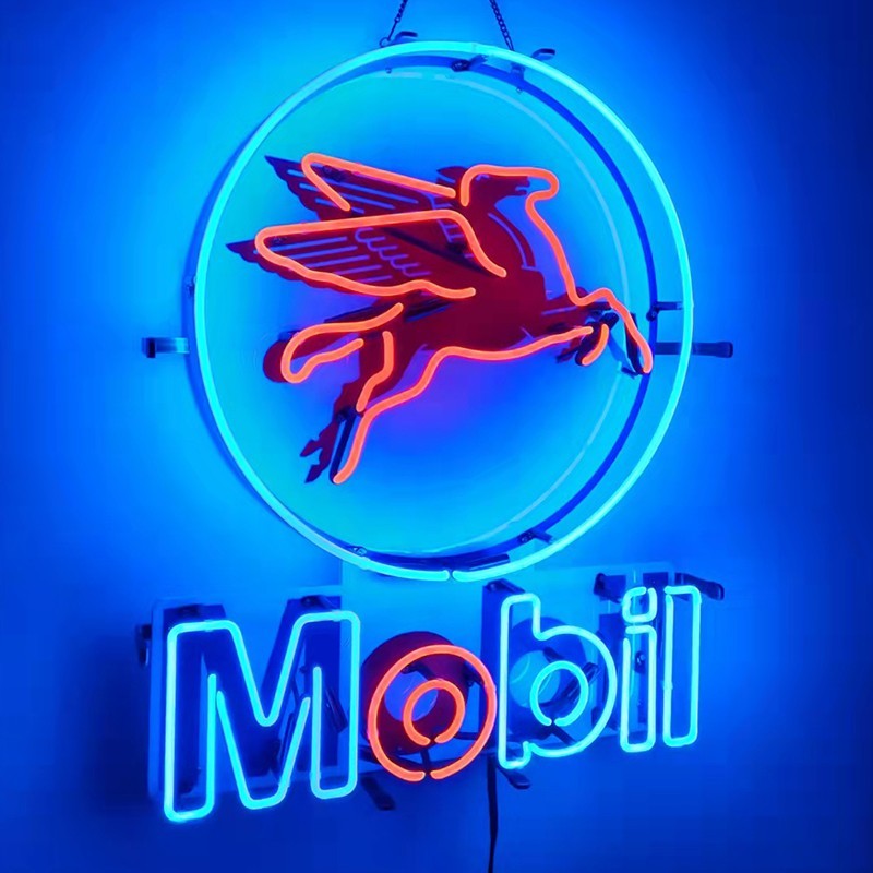Mobil Gas Oil Gasoline Neon Sign 19