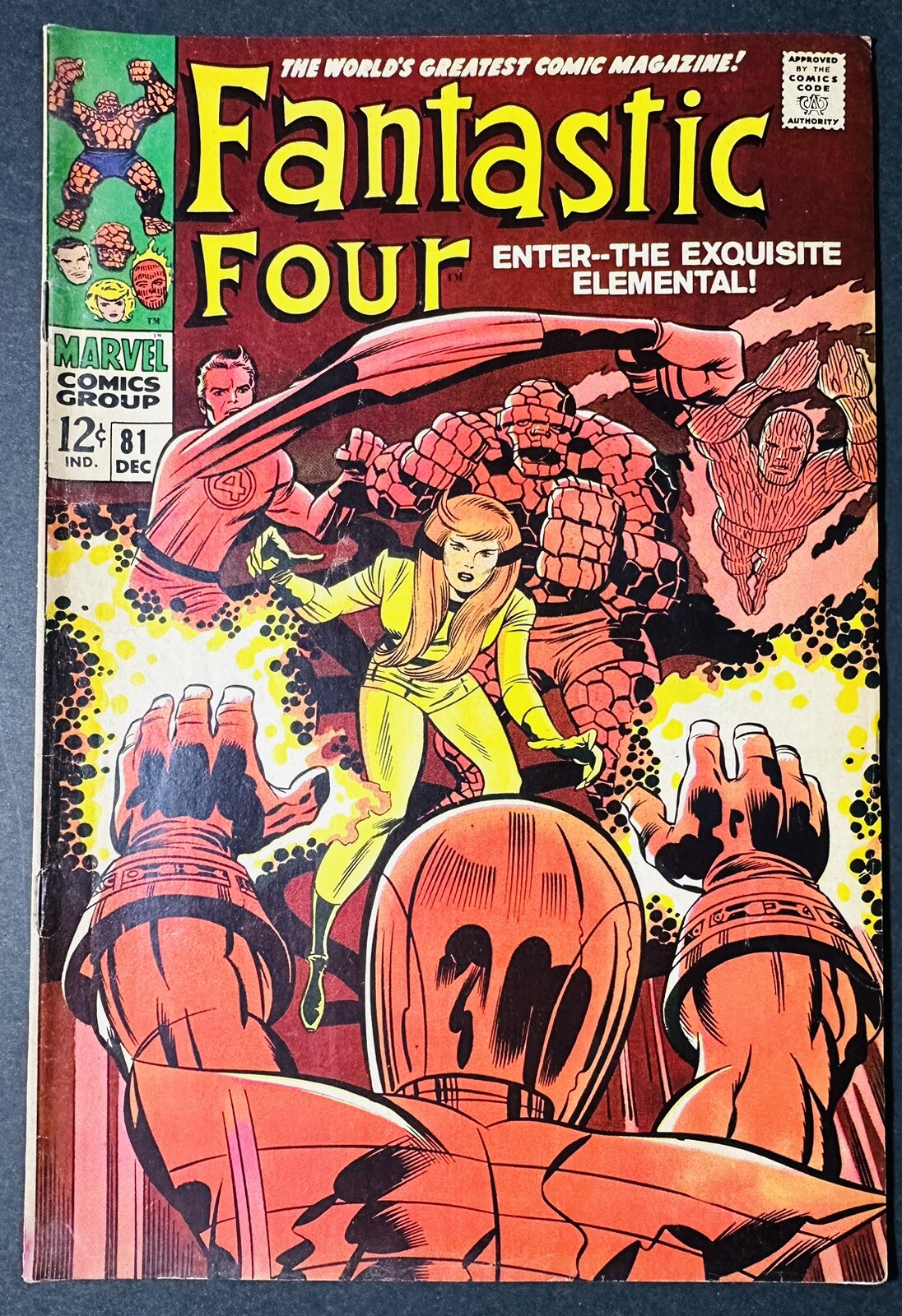 Fantastic Four Issue #81 Marvel Comics 1968 Exquisite Elemental - Stan Lee