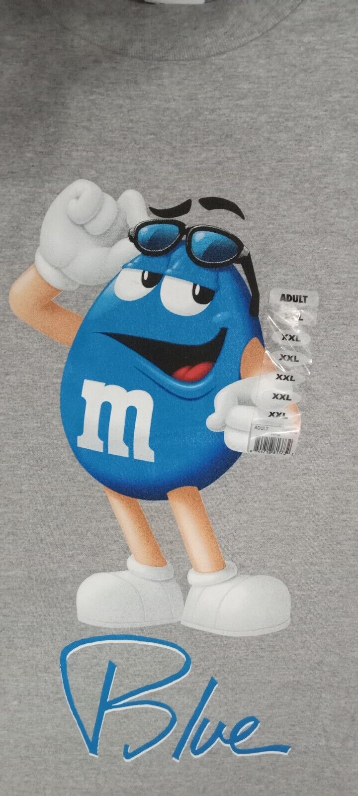Vtg. Rare M&M\'s Mr. Blue Nut Man M&M\'s T-Shirt Men\'s Mars Candy XXL NWT