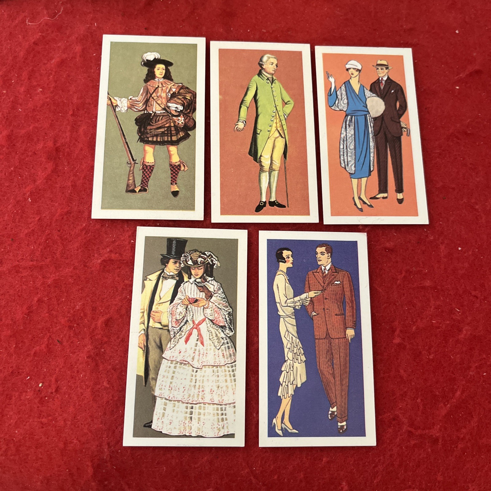 1967 Brooke Bond “British Costume” Trade Card Lot (5)   All VG-EX