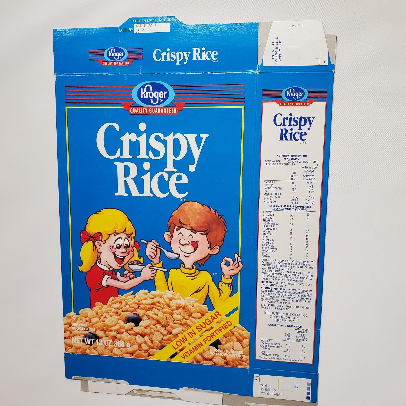 VINTAGE 1991 1992 KROGER CEREAL BOX Crispy Rice Krispies Ohio USA Map Kellogg\'s VINTAGE 1991 1992 KROGER CEREAL BOX Crispy Rice Krispies Ohio USA Map Kellogg\'s