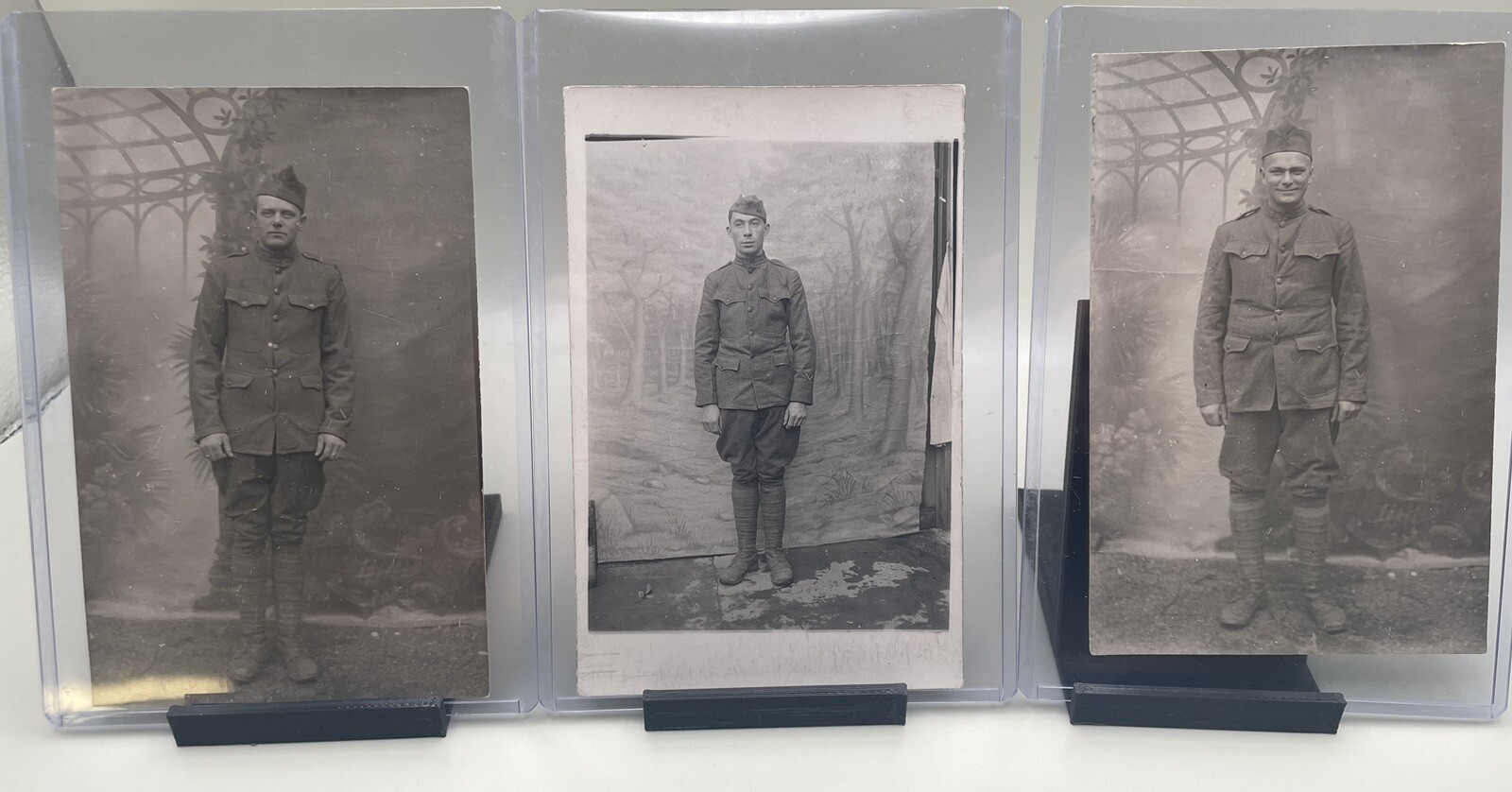 RARE Historical WW1 Soldier’s Portrait Postcards Ships In Top Loader