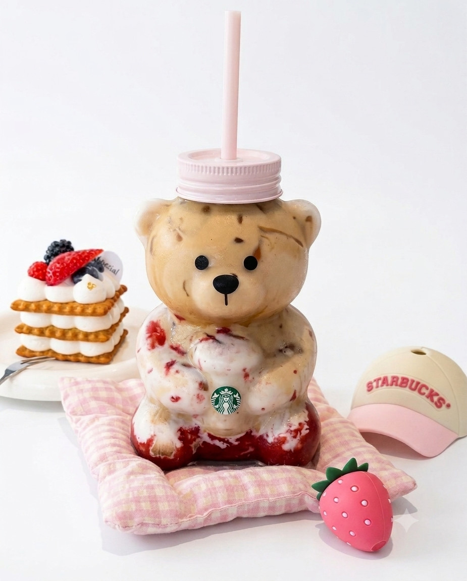 🐻 Starbucks Pink Bearista Glass Cold Cup 2026 Limited Edition Brand New