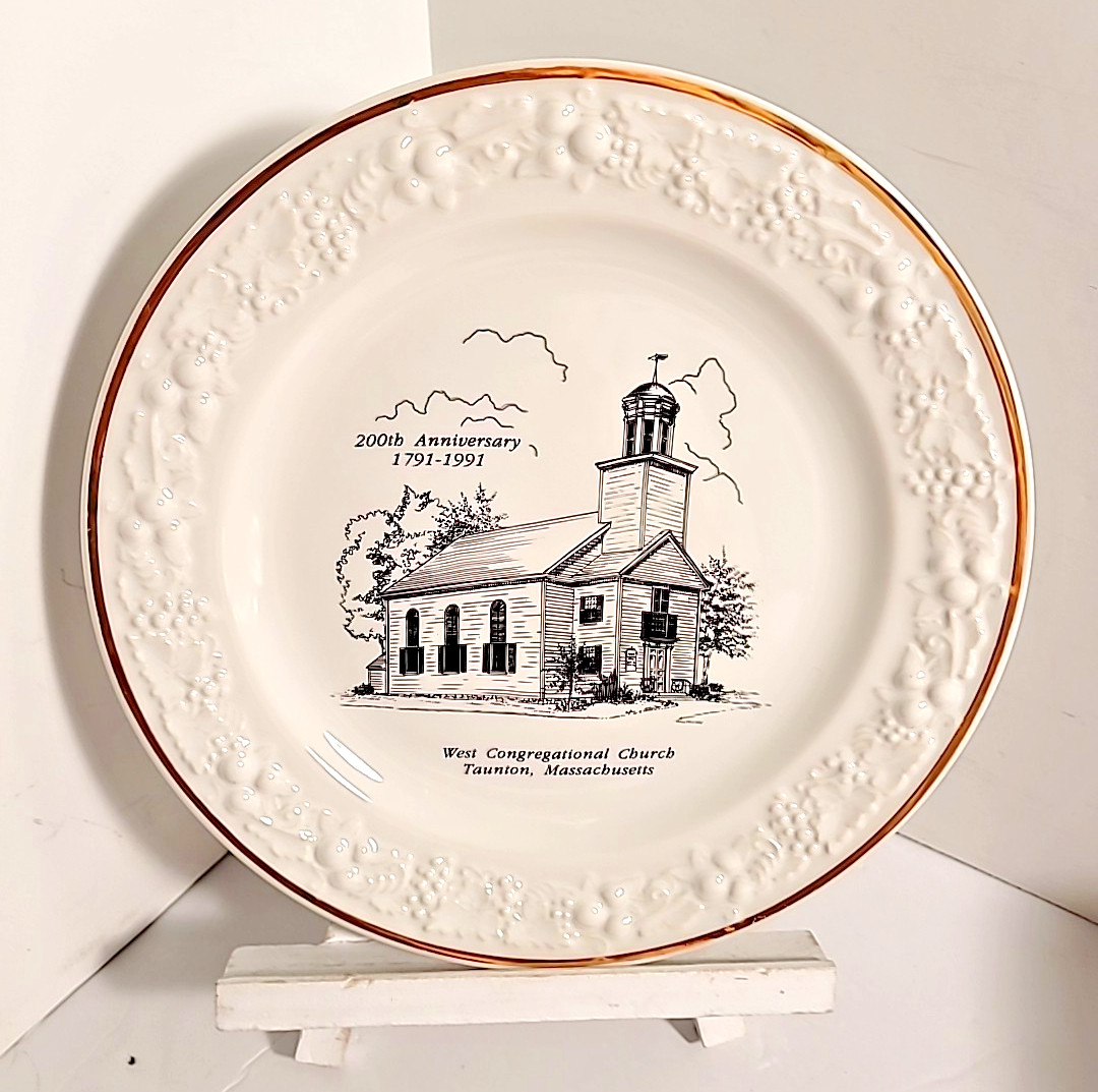 Homer Laughlin Collectors Plate West Congregational Church Taunton Massachusetts