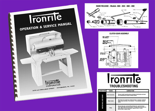 IRONRITE OPERATION & SERVICE MANUAL - TROUBLESHOOTING AND REPAIR - 32 PAGES